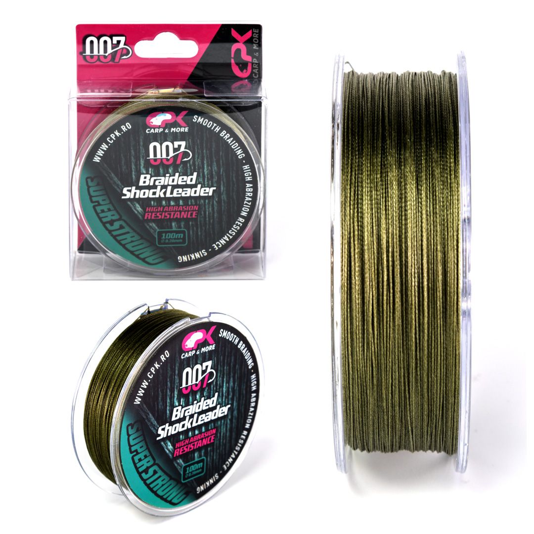 Fir textil înaintaș CPK Braided Shock Leader, Verde, 0.28mm/100m