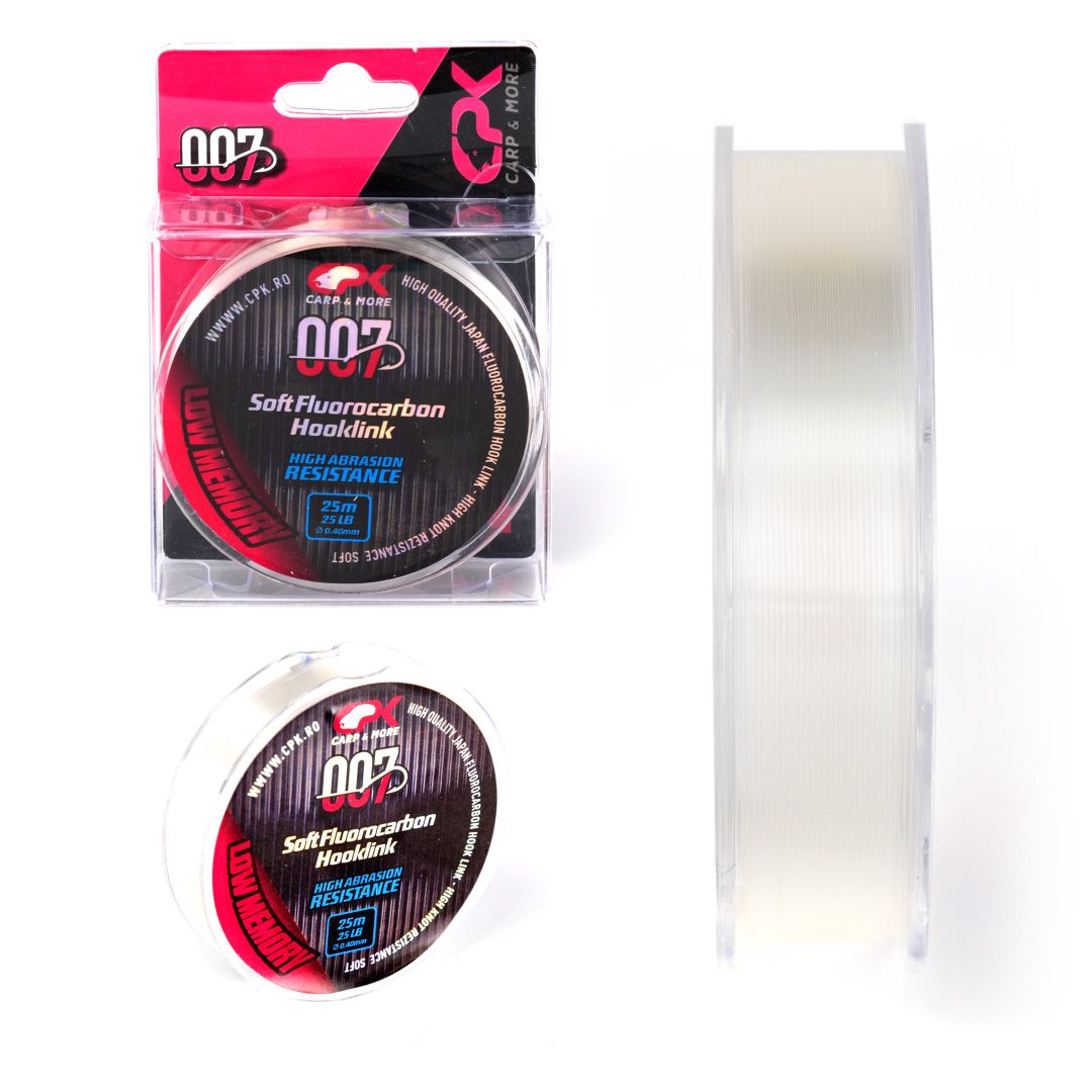 Fluorocarbon CPK Soft Hooklink, Transparent, 0.40mm/25m