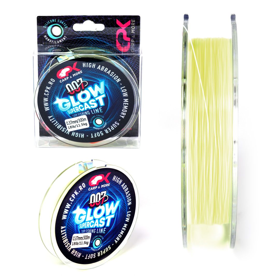 Fir monofilament CPK Glow Supercast, Glow, 0.37mm, 300m