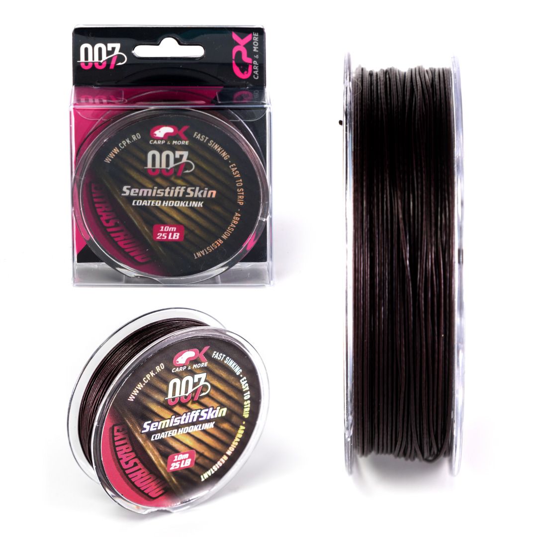Fir textil CPK 007 Semistiff Skin Coated Hooklink, Brown, 25lb/10m