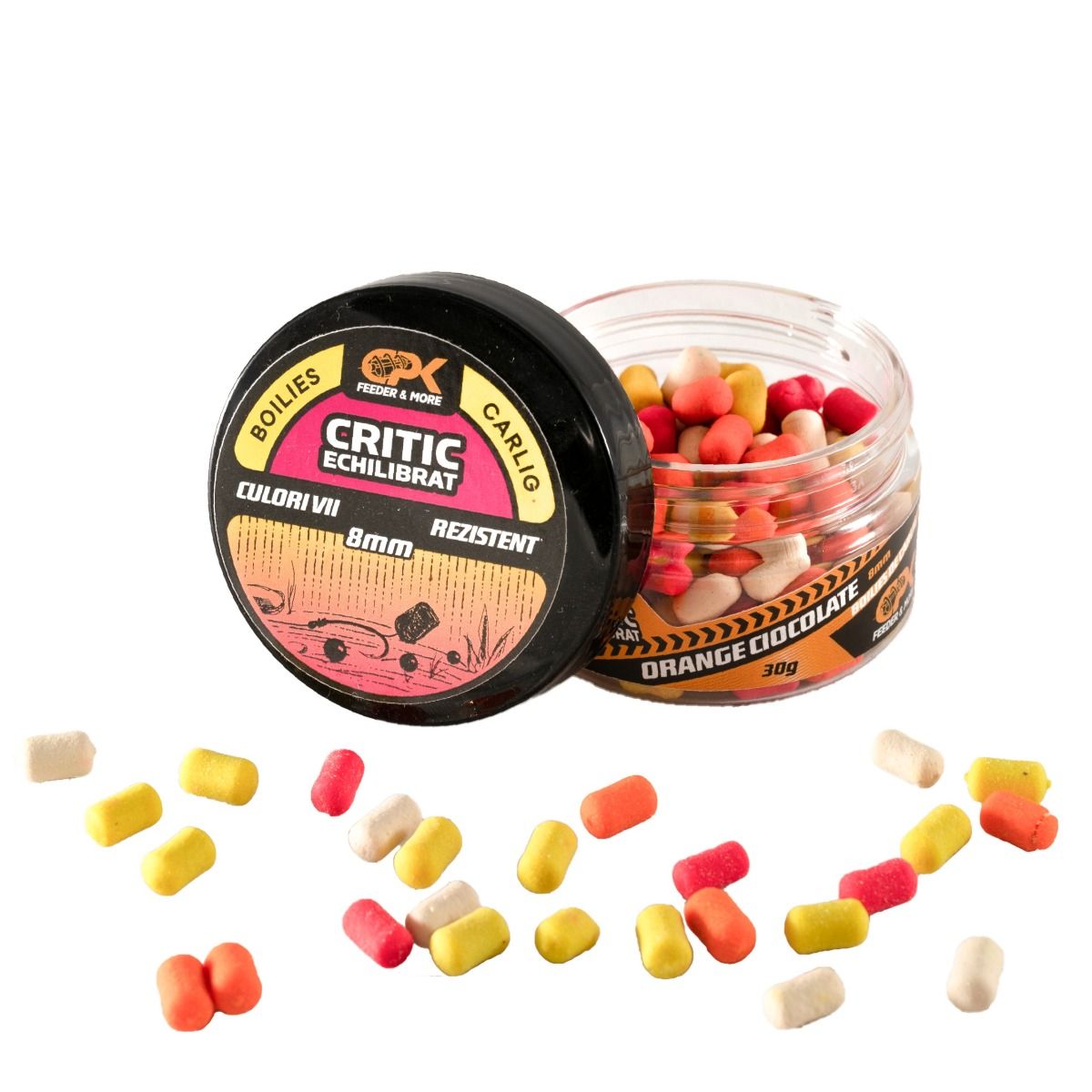 Boilies de cârlig critic echilibrat CPK Feeder, 8mm, Portocală&Ciocolată, 25g