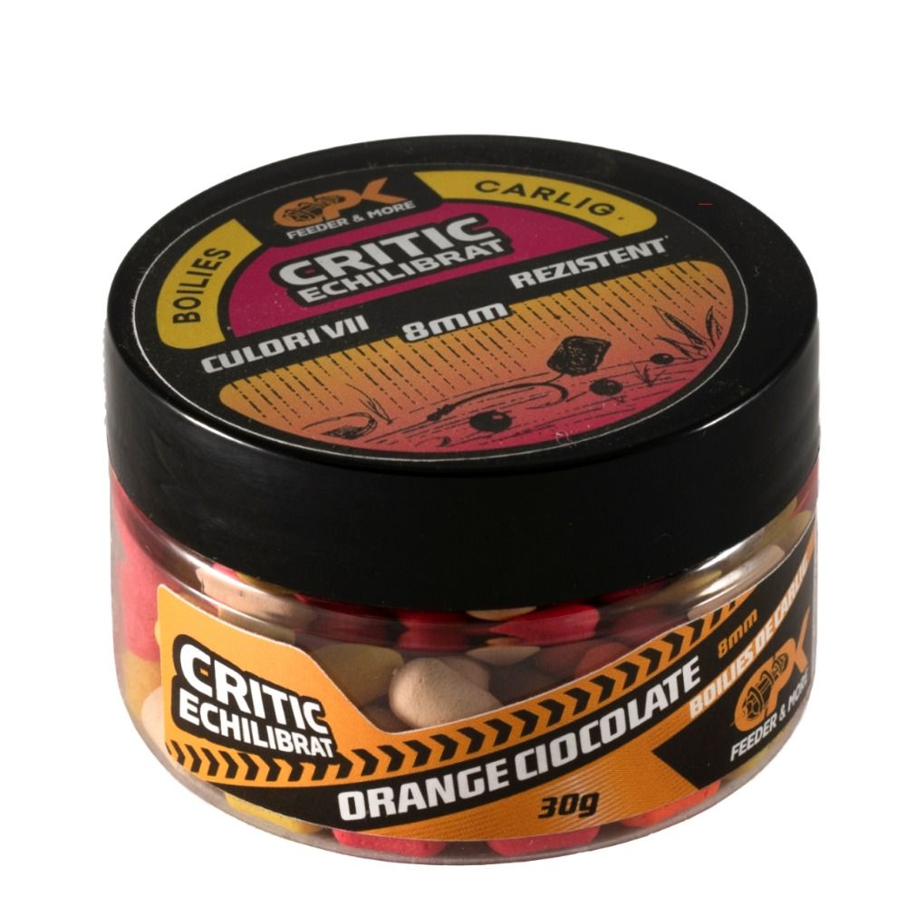 Boilies de cârlig critic echilibrat CPK Feeder, 8mm, Portocală&Ciocolată, 25g