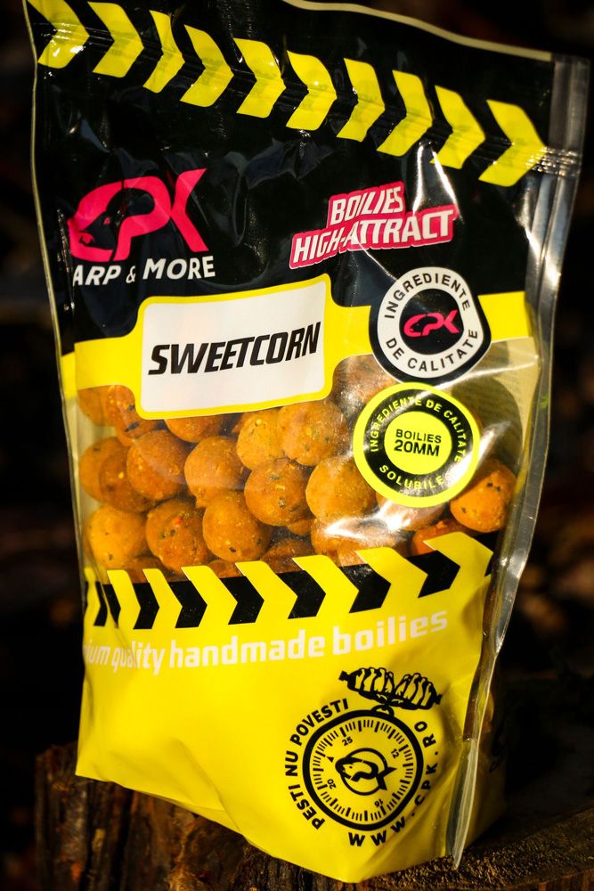 Boilies Cpk High Attract Solubile, Porumb Dulce, 20mm, 800g