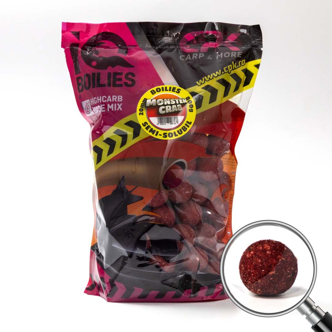 Boilies Cpk IQ Boilies Semisolubil, Monster Crab, 20mm, 800g