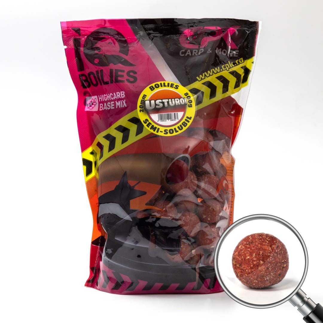 Boilies Cpk IQ Boilies Semisolubil, Usturoi, 20mm, 800g