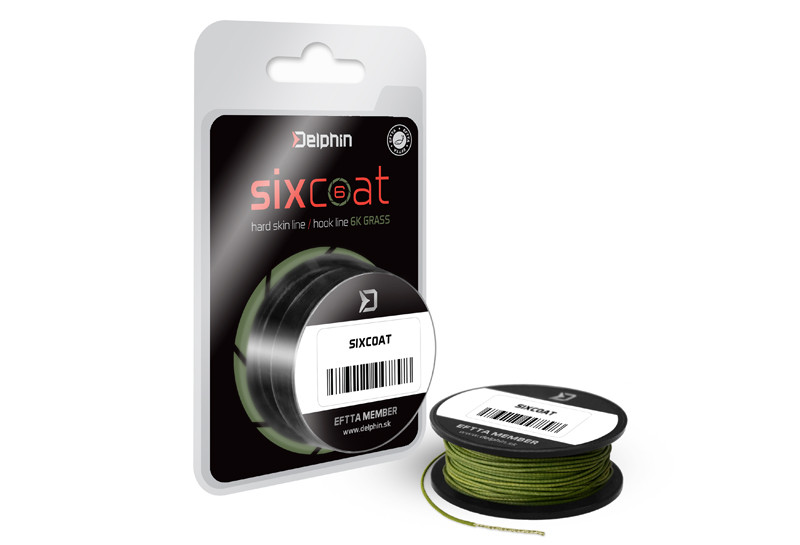 Fir textil cămăşuit Delphin Sixcoat Hard Skin Line/Hookline, 6K Grass, 25lbs/5m