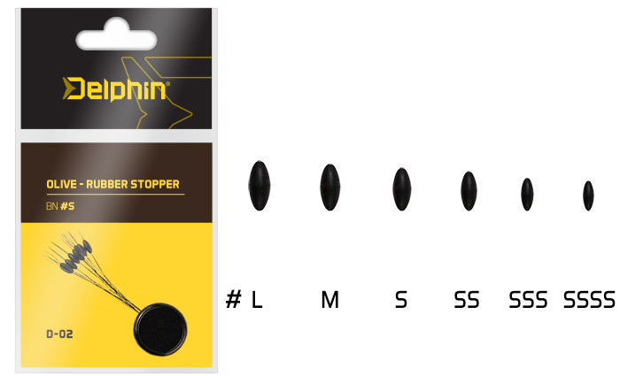 Opritoare silicon Delphin Olive Rubber, SSS, 9buc/plic