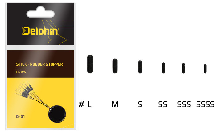 Opritoare silicon Delphin Stick Rubber, M, 10buc/plic