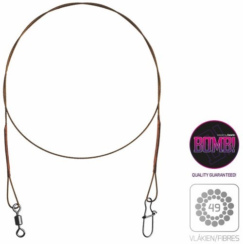 STRUNĂ OȚEL DELPHIN BOMB! 49 STAINLESS STEEL LEADER 20CM 7KG 2buc/plic