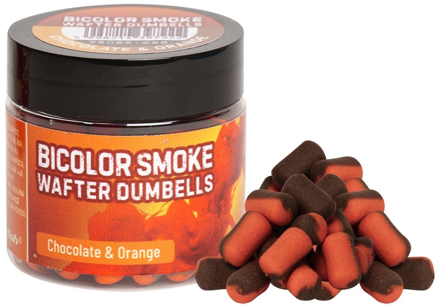 WAFTERS BENZAR MIX BICOLOR SMOKE WAFTER DUMBELLS CHOCOLATE-ORANGE 12MM