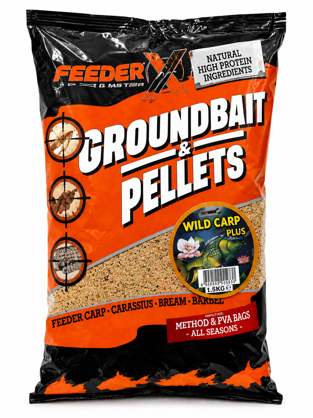 Nadă FeederX Wild Carp Plus 3 Natural Mix Aroma, 1.5kg