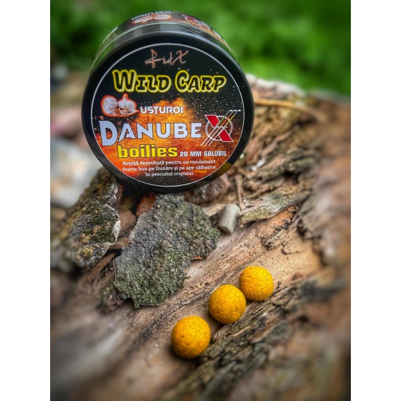 Boilies de cârlig solubil FeederX Wild Carp DanubeX, Usturoi, 20mm/200g