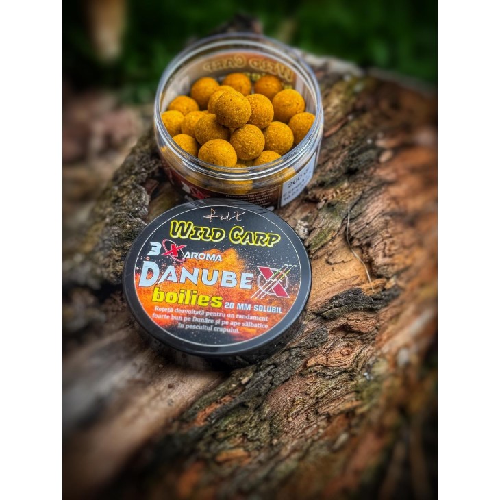 Boilies de cârlig solubil FeederX Wild Carp DanubeX, 3x Aroma, 20mm/200g