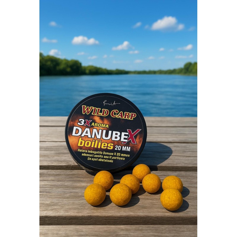 Boilies de cârlig solubil FeederX Wild Carp DanubeX, 3x Aroma, 20mm/200g