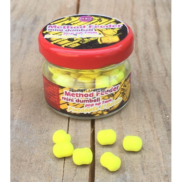 Pelete de cârlig FeederX Method Feeder Mini Dumbell Ananas-Betaină, 7mm