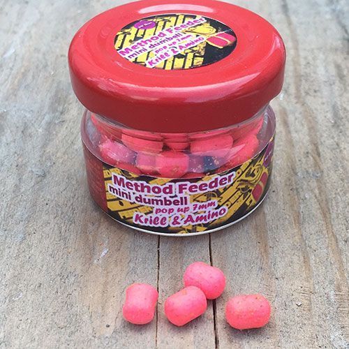 Pelete de cârlig FeederX Method Feeder Mini Dumbell Krill-Amino Portocaliu, 7mm