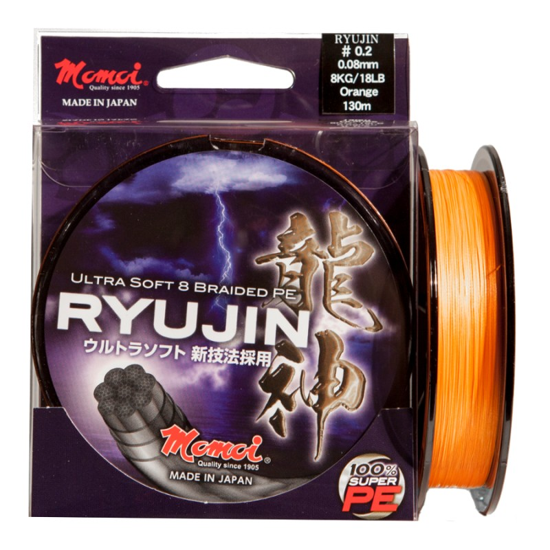 Fir textil Momoi Ryujin PE Braided, Orange, 0.06mm/6kg/130m