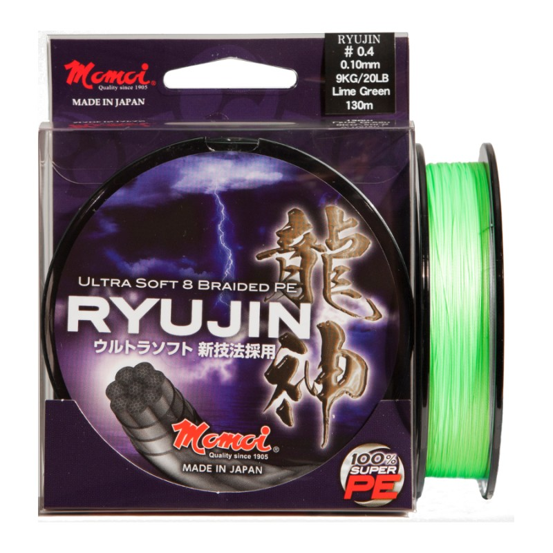 Fir textil Momoi Ryujin PE Braided, Lime Green, 0.12mm/10kg/130m