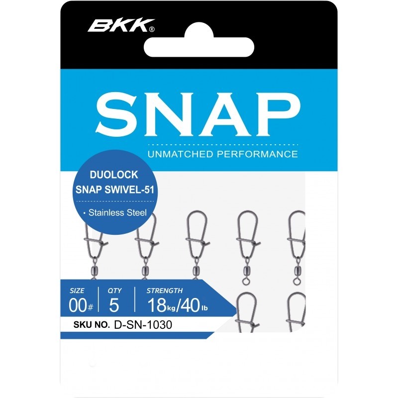Agrafe cu vârtej Bkk Duolock Snap Swivel-51, Nr. 0, 5buc/plic