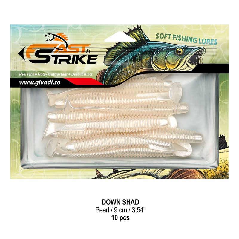 Shad Fast Strike Down Shad Pearl, 9cm, 10buc/plic