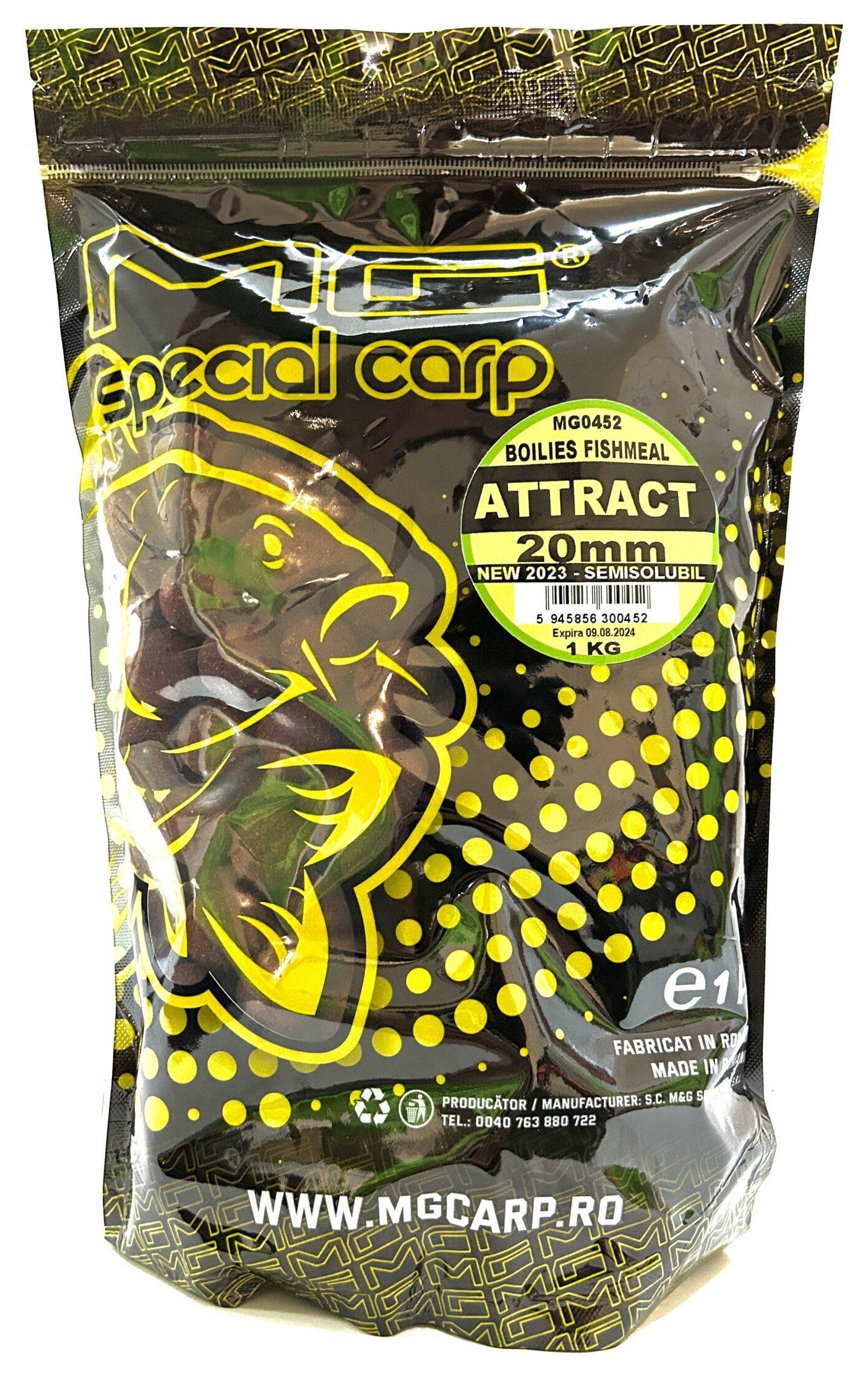 Boilies semisolubil MG Carp Special Attract Plus, 20mm, 1kg