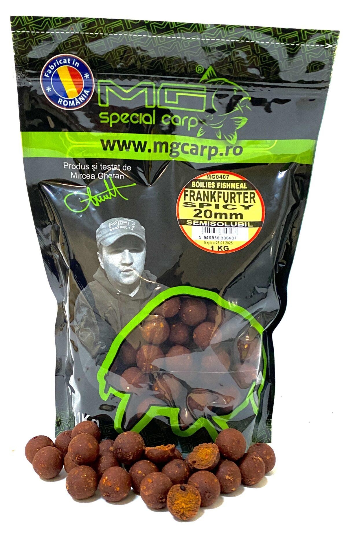 Boilies semisolubil MG Special Carp Frankfurter Spicy, 20mm, 1kg