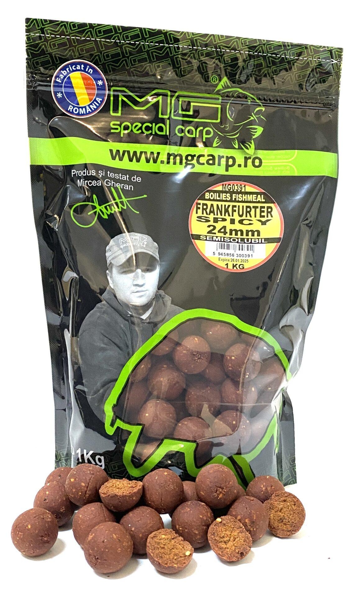 Boilies semisolubil MG Special Carp Frankfurter Spicy, 24mm, 1kg