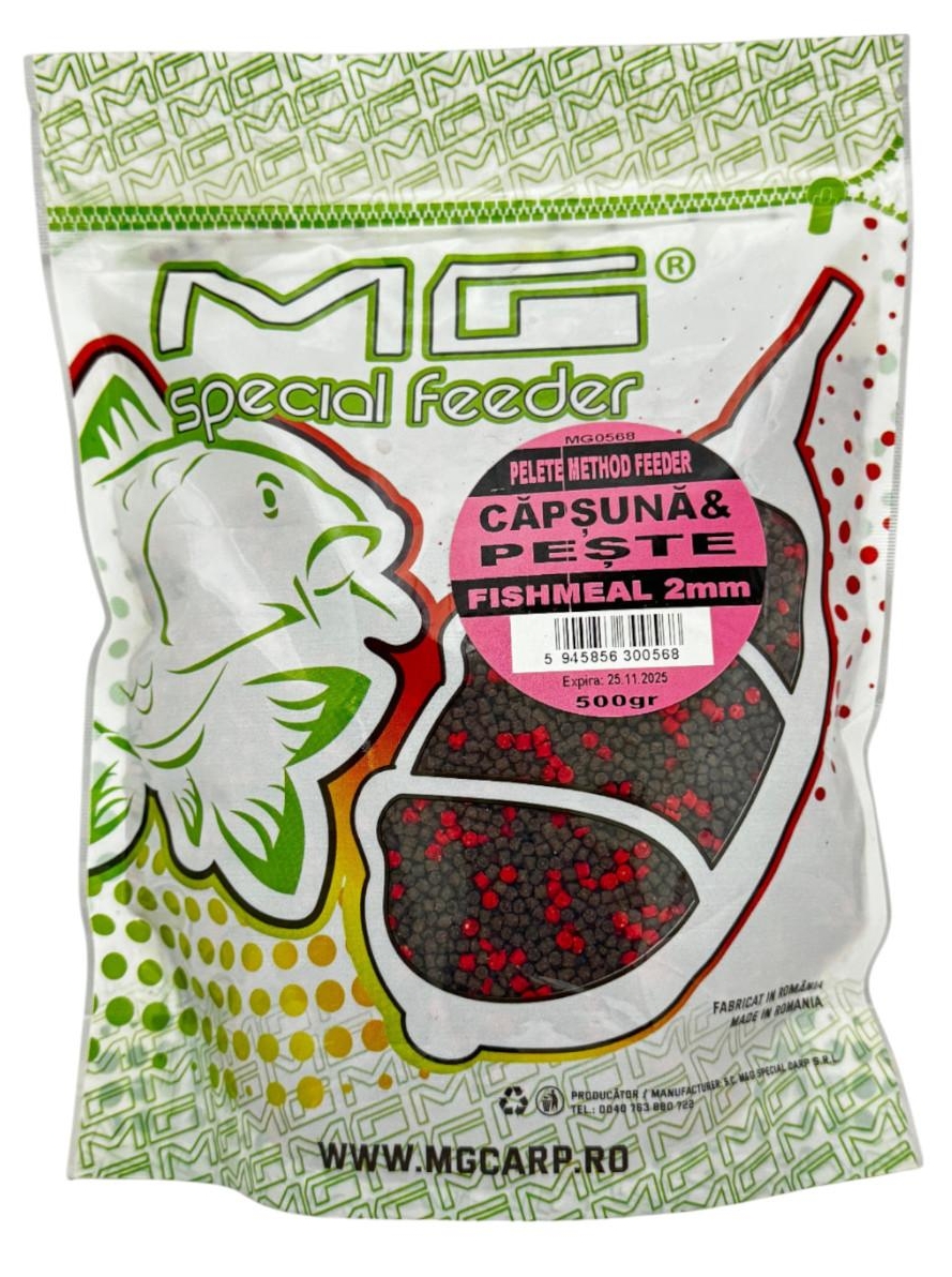 Pelete MG Special Carp Special Method Feeder Căpșună & Pește, 2mm, 500g