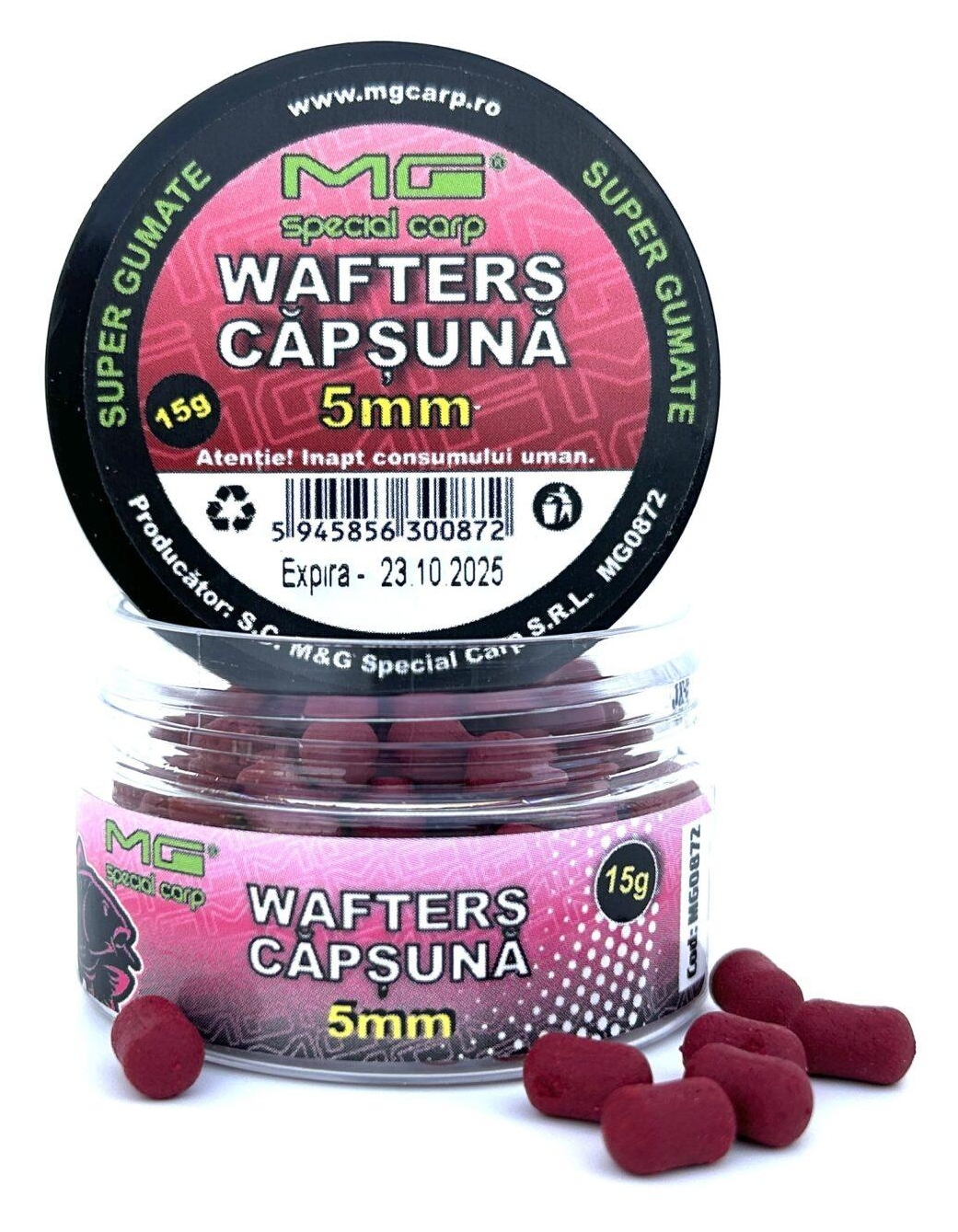 Wafters MG Special Carp Dumbell Căpșună, 5mm, 15g