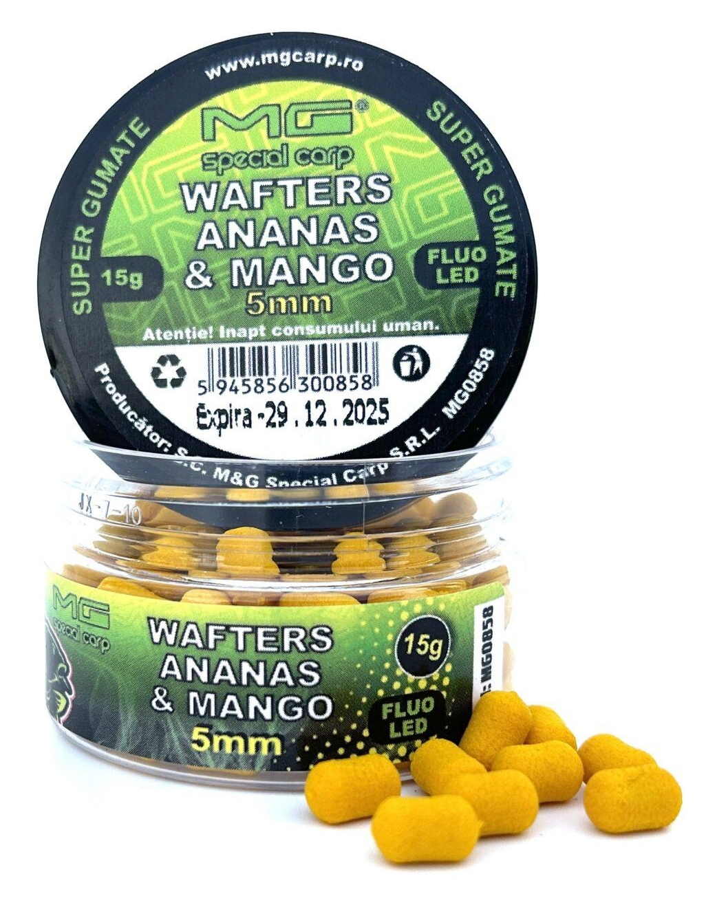 Wafters MG Special Carp Dumbell LED Ananas & Mango, 5mm, 15g