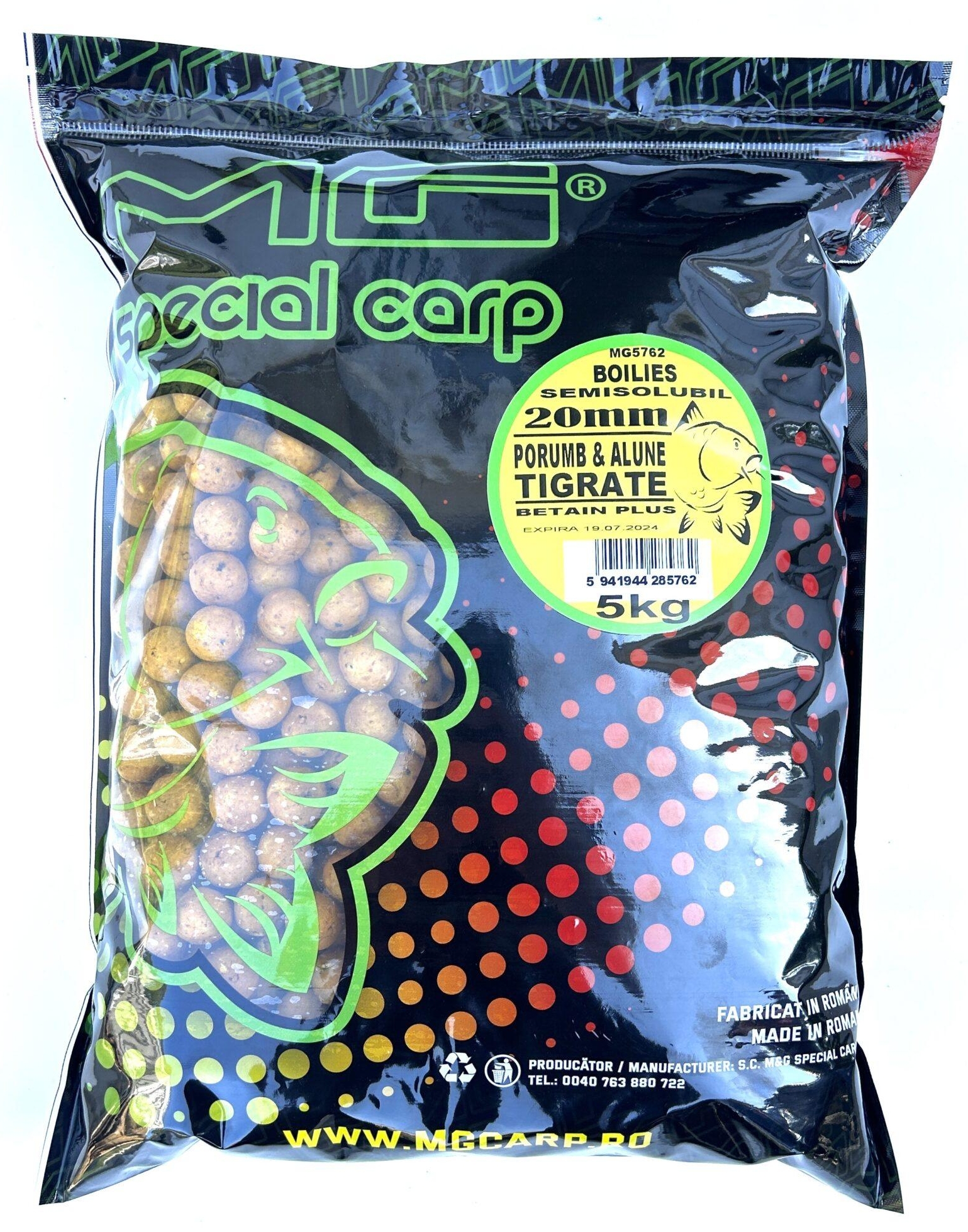 Boilies semisolubil MG Carp Special Porumb & Alune Tigarate, 20mm, 5kg