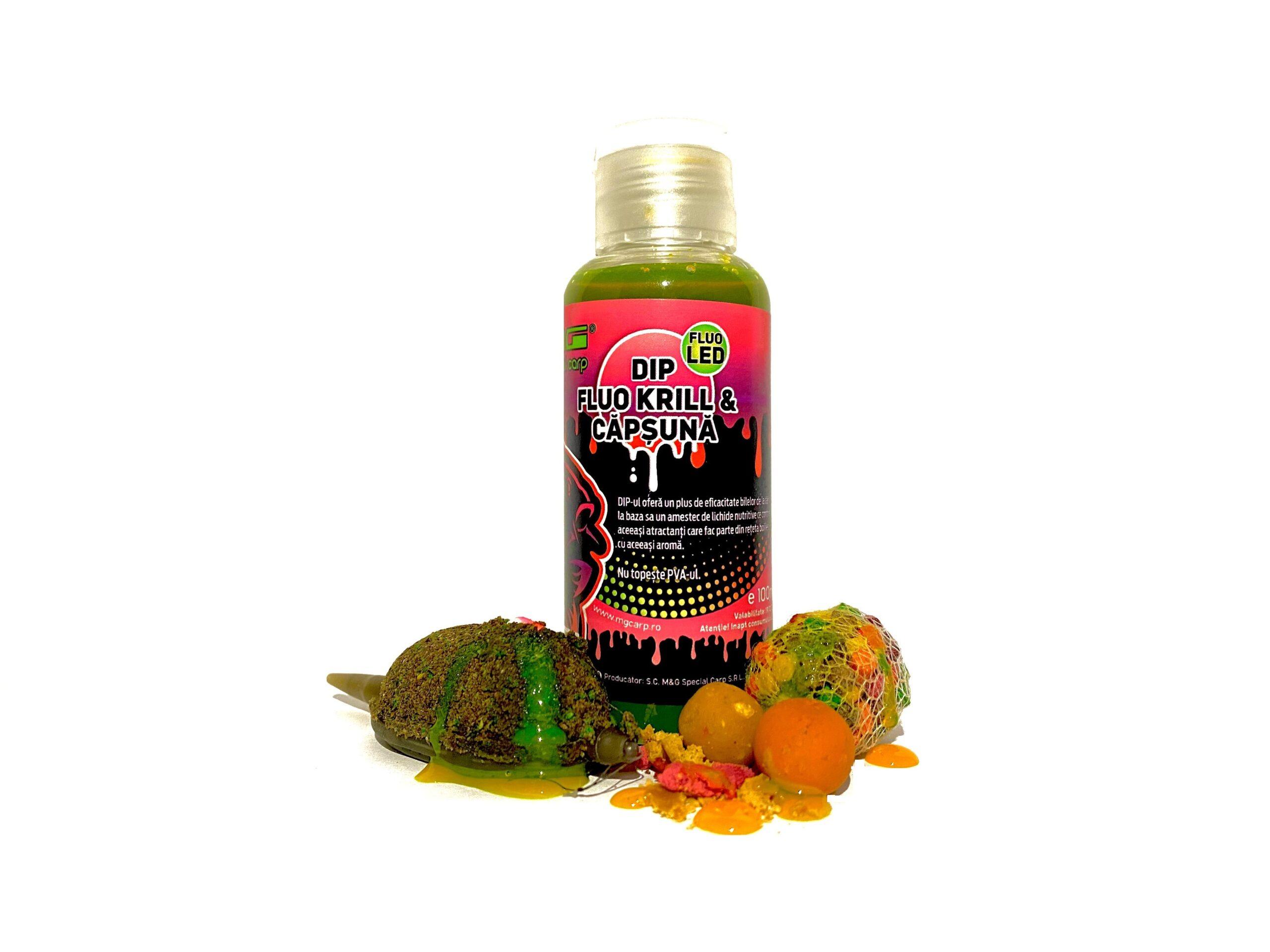 Dip MG Special Carp Fluo LED Krill & Căpșună, 100ml