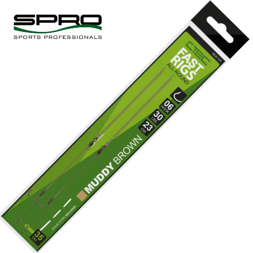 Rig-uri Spro C-Tec Allround Fast Rigs, Muddy Brown, Nr.2, 23cm/30lb, 2buc/plic