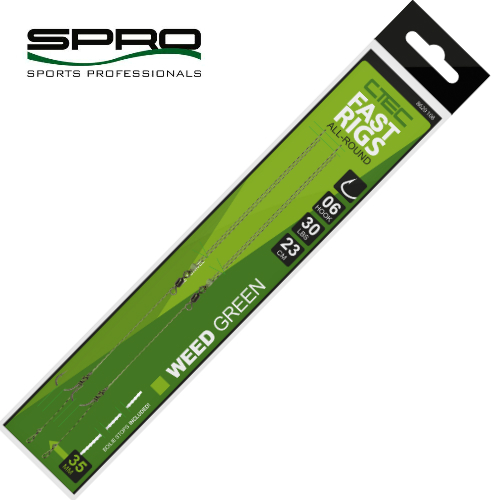 Rig-uri Spro C-Tec Allround Fast Rigs, Weed Green, Nr.10, 23cm/30lb, 2buc/plic