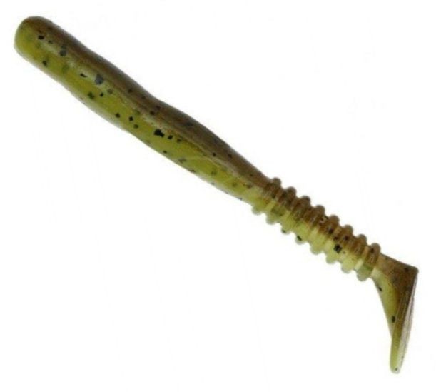 Shad Reins Rockvibe Shad, Green Pumpkin Chartreuse Melon, 3cm, 18buc/plic