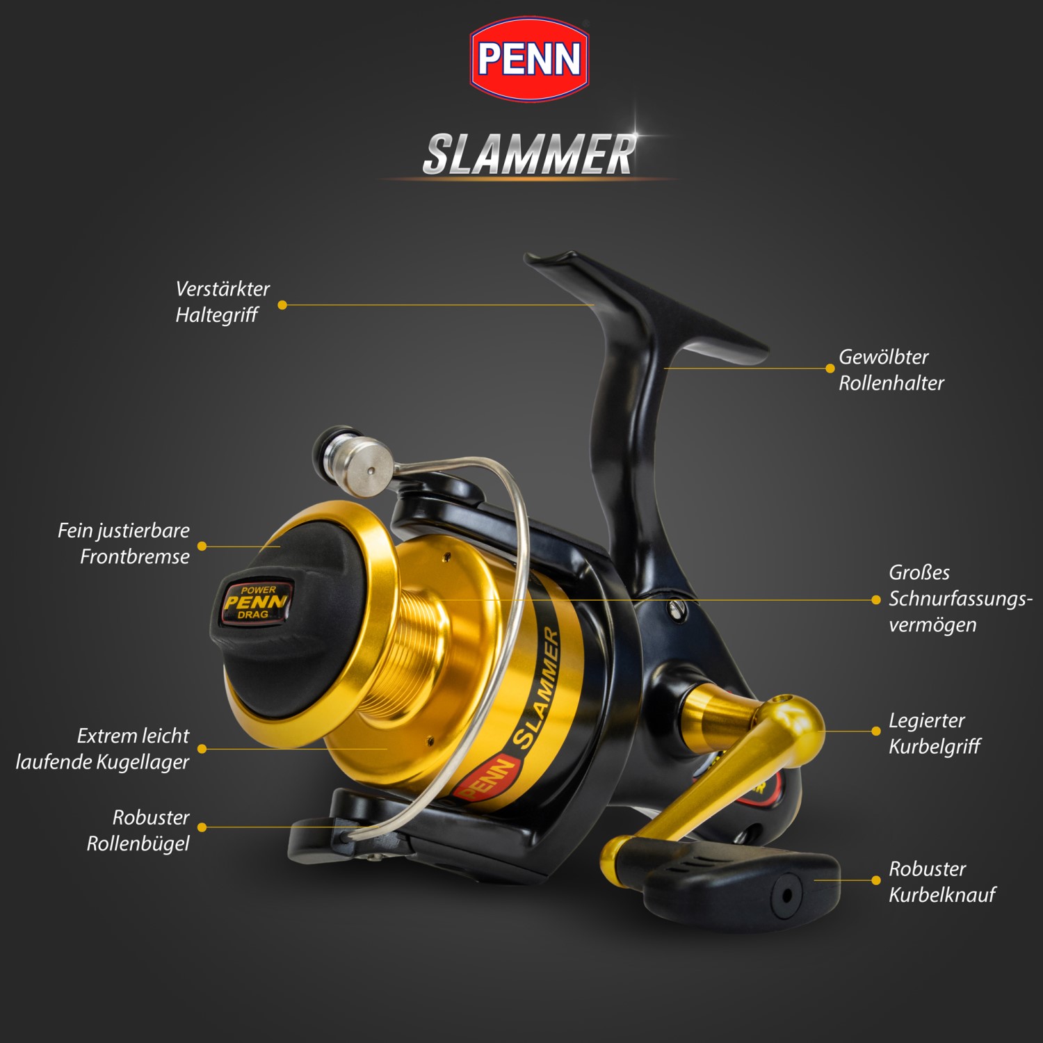 Mulinetă Penn Slammer Classic 260 | Raport 5.1:1 | 6 rulmenți
