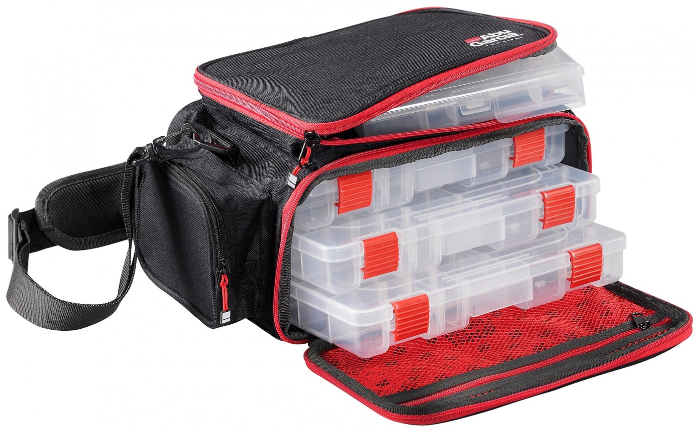 GEANTĂ SPINNING + 4 CUTII ABU GARCIA MOBILE LURE BAG, 36x21x20CM