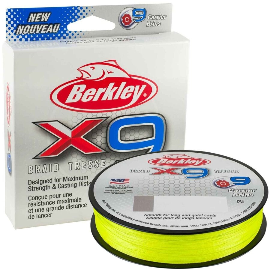 Fir Textil Berkley X9 Braid, Galben Fluo, 0.06mm/6.40kg/150m