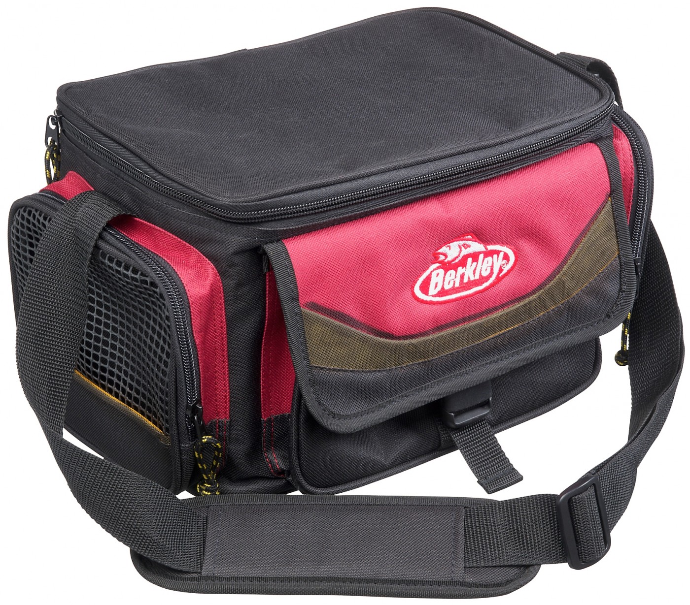 GEANTĂ SPINNING + 4 CUTII BERKLEY SYSTEM BAG, RED/BLACK, 34x22x20CM