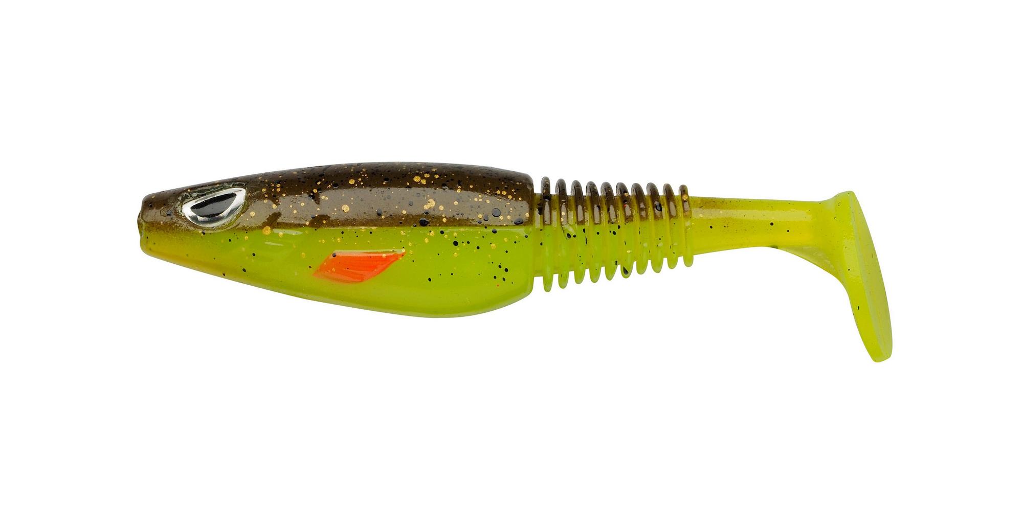 Shad Berkley Sick Swimmer Brown Chartreuse 9cm 1buc/plic