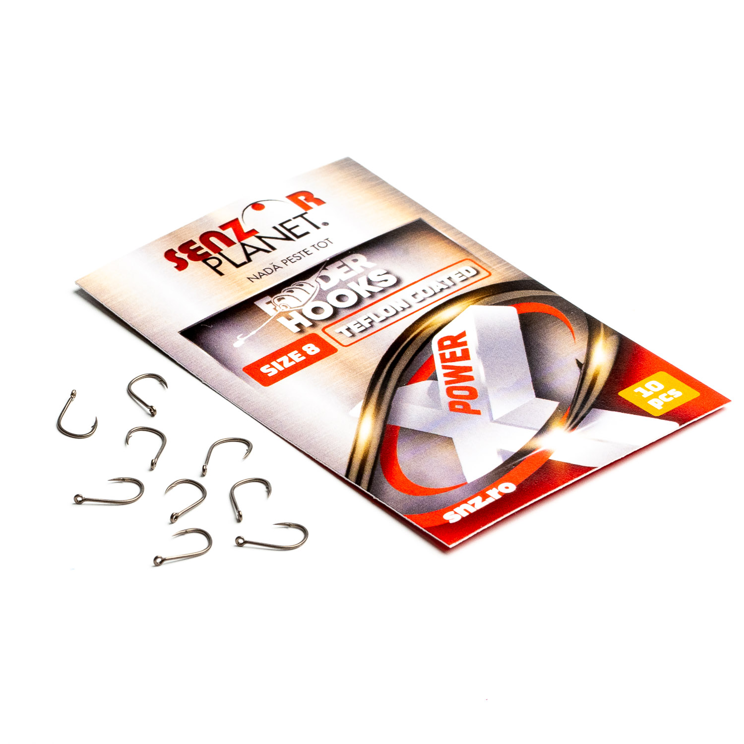 Cârlige teflonate Senzor Planet X-Power Feeder Hooks, Nr.10, 10buc/plic