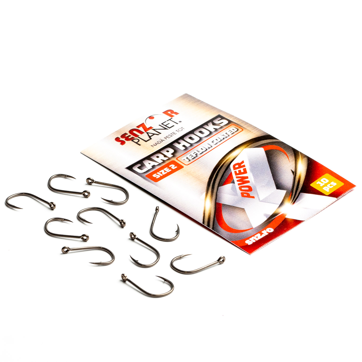 Cârlige teflonate Senzor Planet X-Power Carp Hooks, Nr.5, 10buc/plic