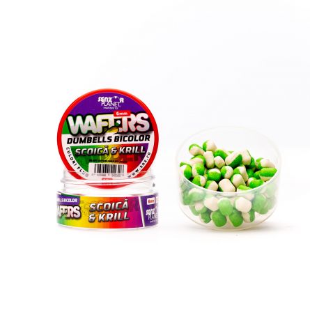 Wafters Senzor Planet Dumbells Bicolor, Scoică & Krill, 6mm/15g