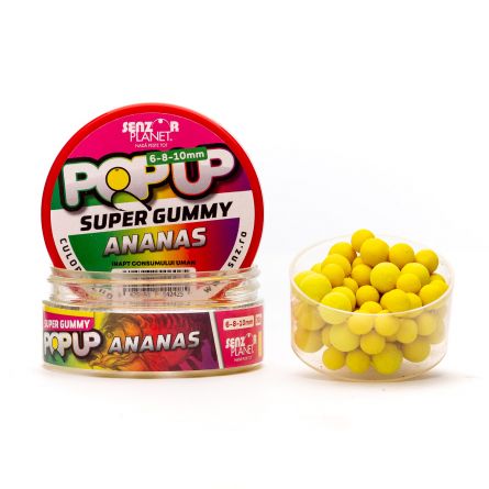 Pop-up Senzor Planet Super Gummy, Ananas, 6-8-10mm/30g