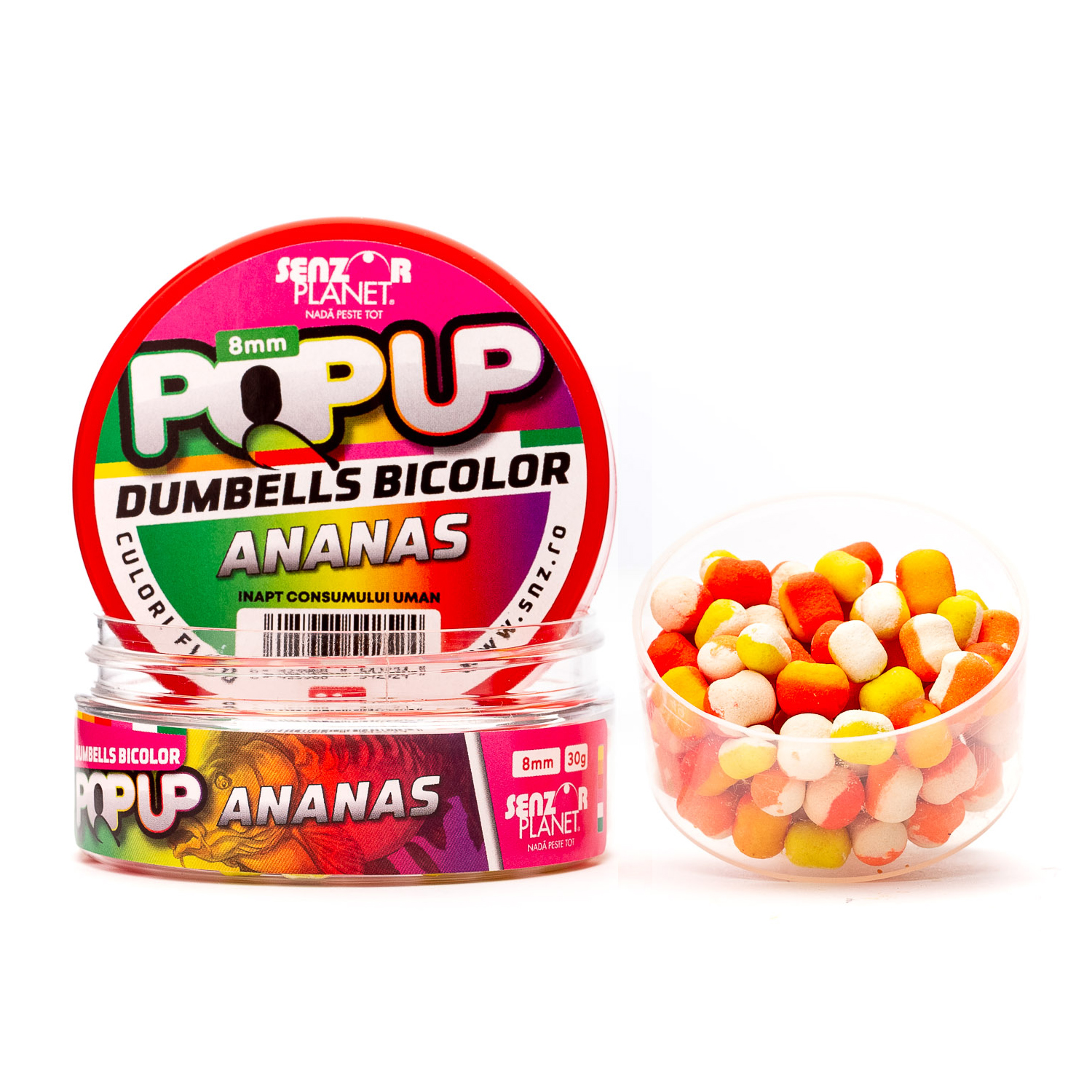 Pop-up Dumbells Senzor Planet Bicolor, Ananas, 8mm/30g