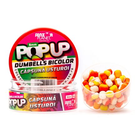 Pop-up Dumbells Senzor Planet Bicolor, Căpşună & Usturoi, 8mm/30g