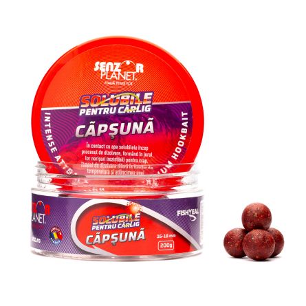 Boilies solubil pentru cârlig Senzor Planet, Câpșună, 16-18mm/200g