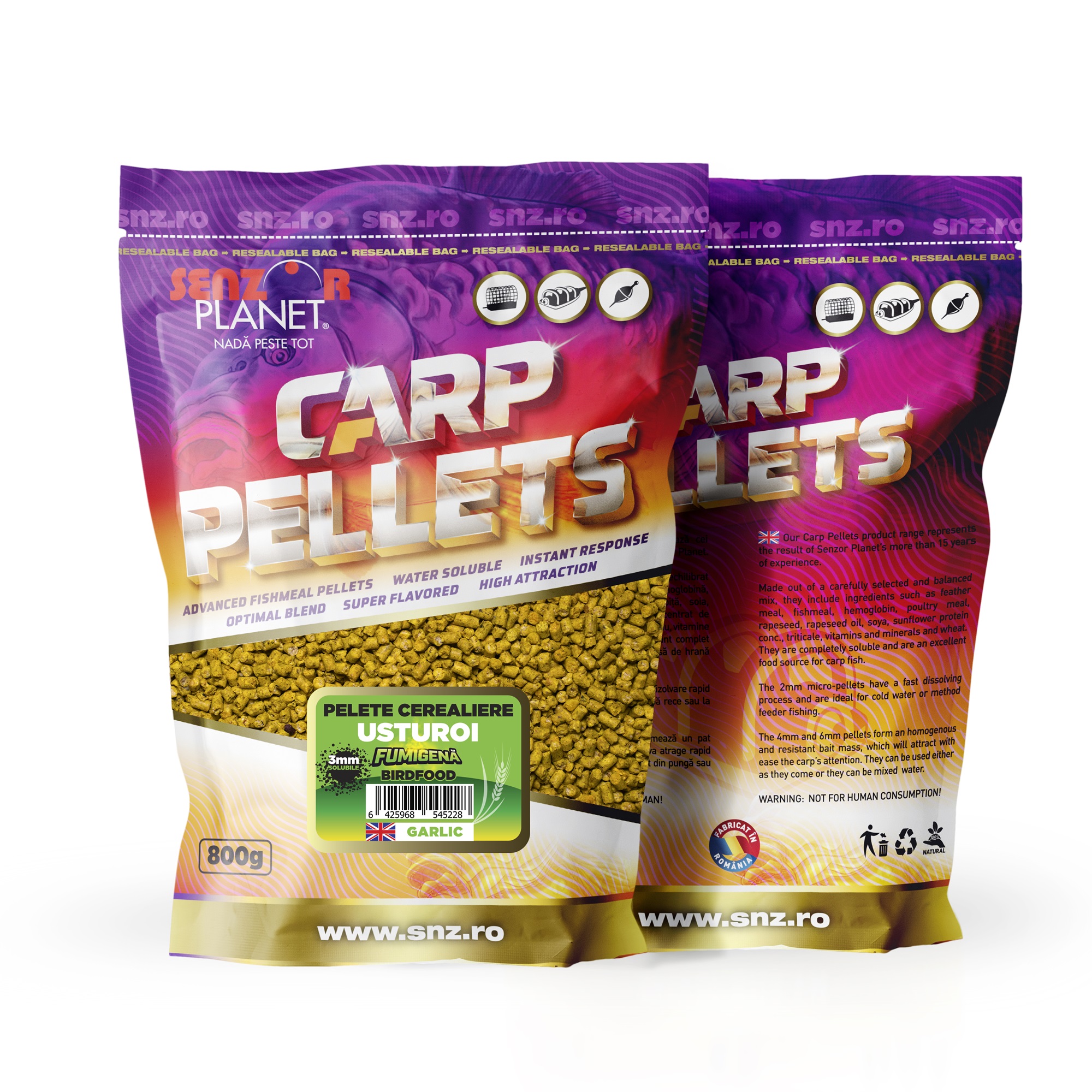 Pelete cerealiere fumigenă Senzor Planet, Usturoi, 3mm/800g