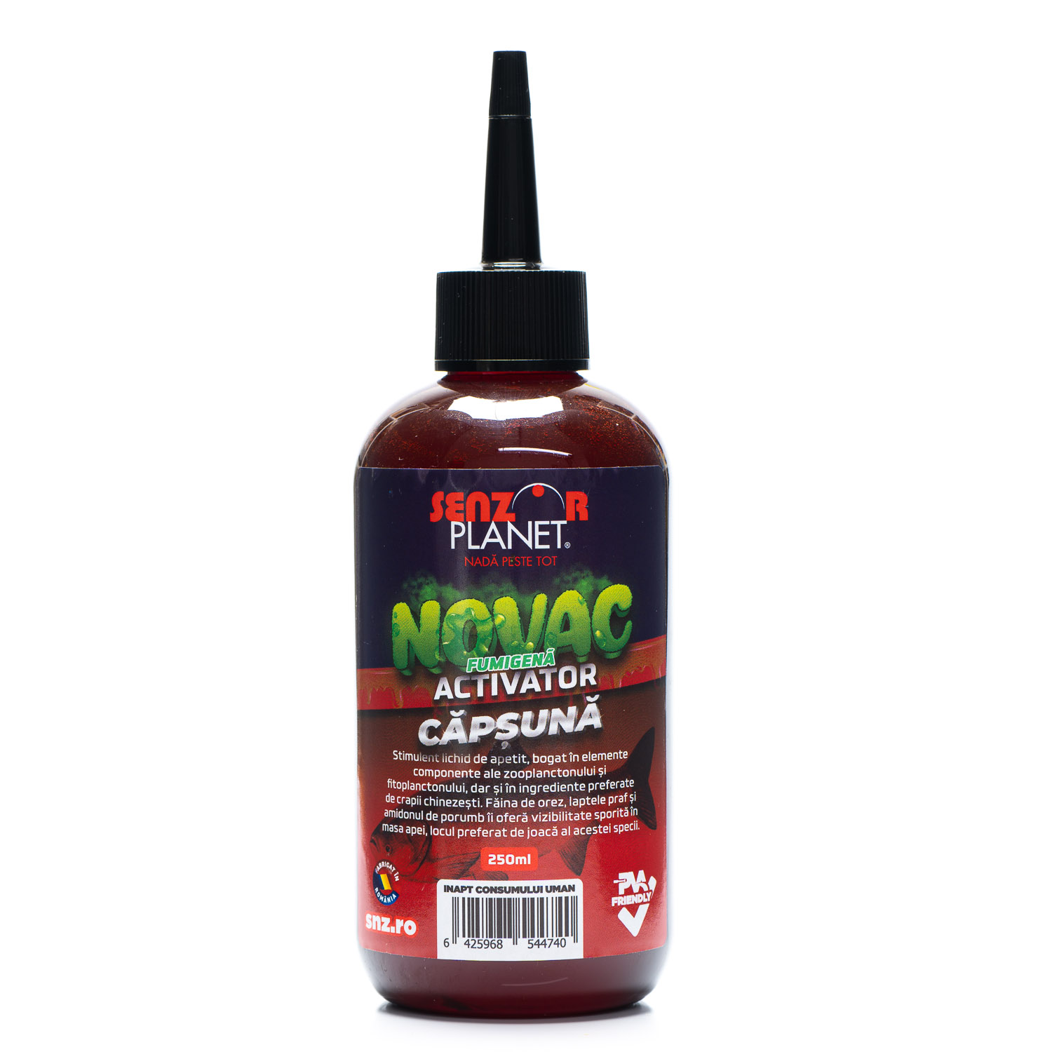 Activator lichid novac fumigenă Senzor Planet, Căpșună, 250ml