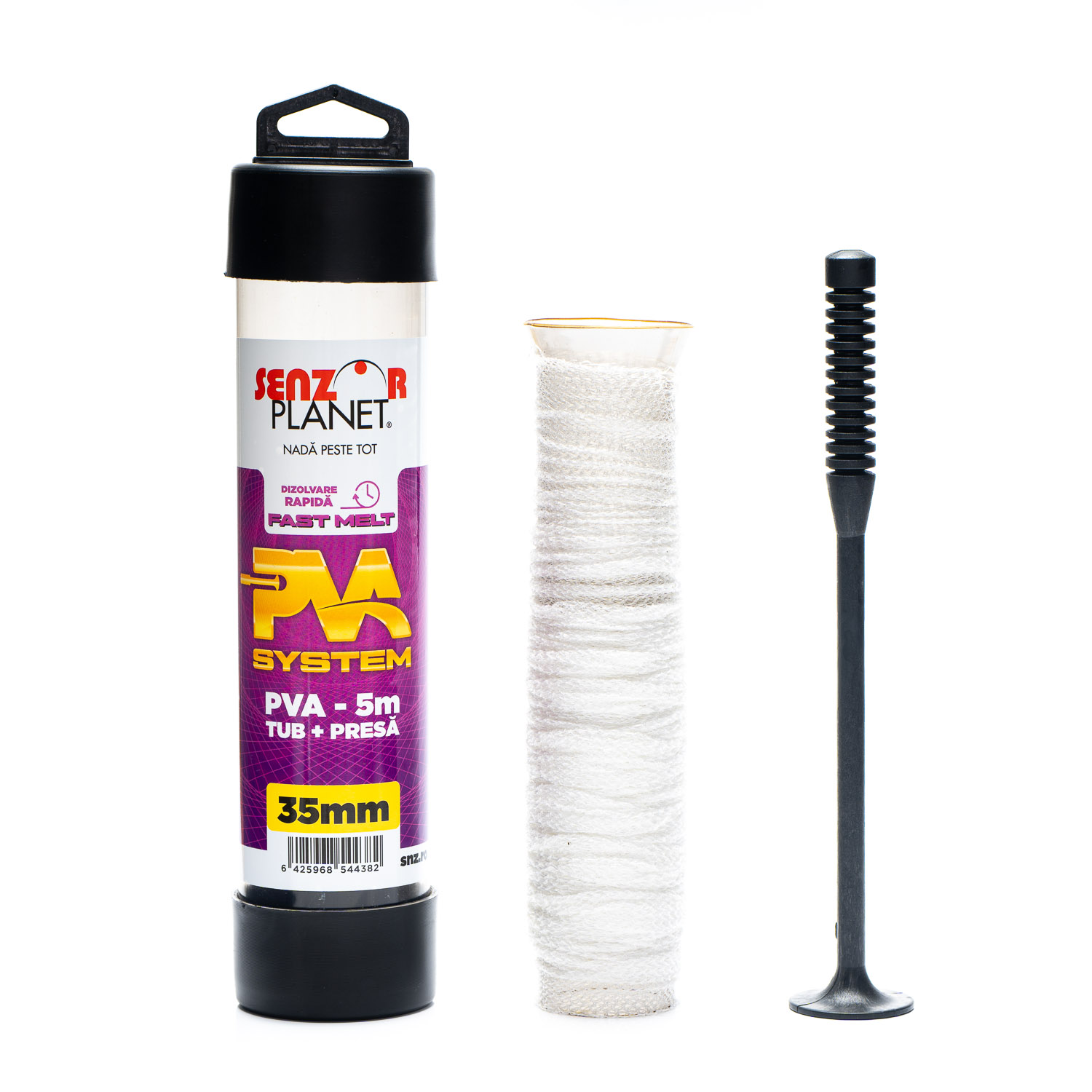 Kit plasă solubilă + tijă compresie Senzor Planet PVA Fast Melt, 35mm, 5m
